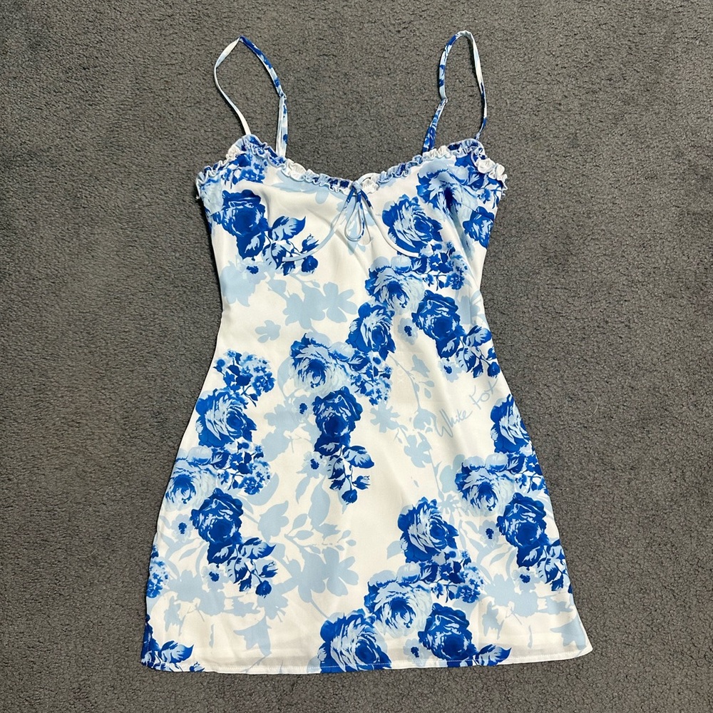 White Fox That One Friend Mini Dress Lapis Floral
